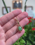 Baikalla Natural Icy Green Jadeite Jade Lucky Bottle Pendant W/ 18kr Gold Bail & Natural Diamonds