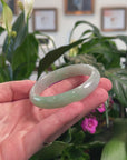 Genuine Burmese Green Jadeite Jade Oval Bangle (55.58 mm) 