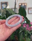 Baikalla Natural Icy Light Lavender Jadeite Jade "Traditional Round" Bangle Bracelet (56.4mm) 