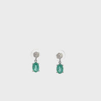 Baikalla™ Classic 14k White Gold Emerald Dangle Earrings