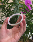 Baikalla Light Lavender & Yellow-ish Green "Traditional Round" Jadeite Jade Bangle Bracelet (56.4mm) 