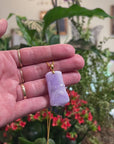 Baikalla "Bamboo" 18K Yellow Gold Natural Vixen Lavender Jadeite Jade Pendant