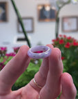 Baikalla Natural "Vixen" Lavender W/ Blue-Green Flowers Jadeite Jade Traditional Ring 