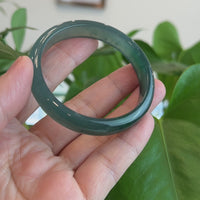High Natural Guatemalan Blue Jadeite Jade Bangle Bracelet (56.26 mm) #T067