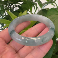 Genuine Burmese High-end Ice Blue-green Jade Jadeite Bangle Bracelet (57.15mm) ( Collectibles ) #991