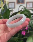 Baikalla Natural Light Blue-Green Genuine Jadeite Jade Bangle (57.28 mm) 