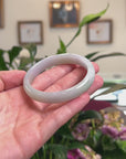 Baikalla Natural Light Green & Lavender Jadeite Jade "Oval" Bangle Bracelet (56.7mm) 