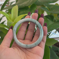 Baikalla Natural Burmese Blue-green Jadeite Jade Bangle Bracelet (55.77mm)#T142