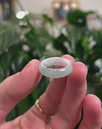 Baikalla Natural Icy Light Blue-Green Jadeite Jade Traditional Ring 