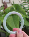 Natural Burmese Light Green Jadeite Jade Bangle Bracelet (54 mm) 