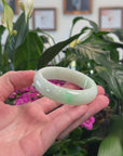 High-quality Yellow- Green Natural Burmese Jadeite Jade Bangle (54.89 mm ) 