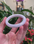 Baikalla Light Lavender Jadeite Jade "Half Round" Bangle Bracelet (52.6mm) 