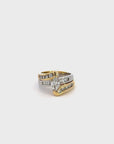 Baikalla Antique Two Tone Platinum and 18k Gold Diamond Ring