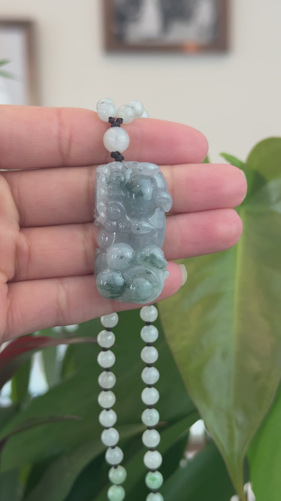 Baikalla™ Pi Xiu Genuine Burmese Blue Green Jadeite Jade PiXiu Pendant Necklace (FengShui Lucky)