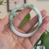 Burmese Blue-Green Jade Jadeite Bangle Bracelet (58.76 mm) T297