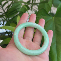 Natural Burmese Apple Green Jadeite Jade Bangle Bracelet (51.70mm) #T046
