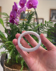 Baikalla Light Lavender Jadeite Jade "Half Round" Bangle Bracelet (56mm) 