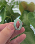 Natural Burmese Green Jadeite Jade Band Men's Ring (JGT220)
