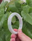 Baikalla Natural Green Jadeite Jade Bangle Bracelet (57.2mm) 