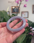 Baikalla Natural Lavender & Green Jadeite Jade "Traditional Round" Bangle Bracelet (55.9mm) 