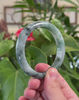 Baikalla Blue Flower Jadeite Jade Bangle Bracelet (55.5 mm) 
