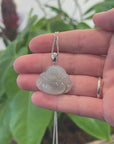 Genuine Ice Jadeite Jade Buddha Pendant Necklace