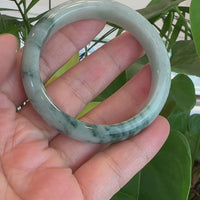 Baikalla Burmese Blue-Green Jade Jadeite Bangle Bracelet (55.59mm)#T088