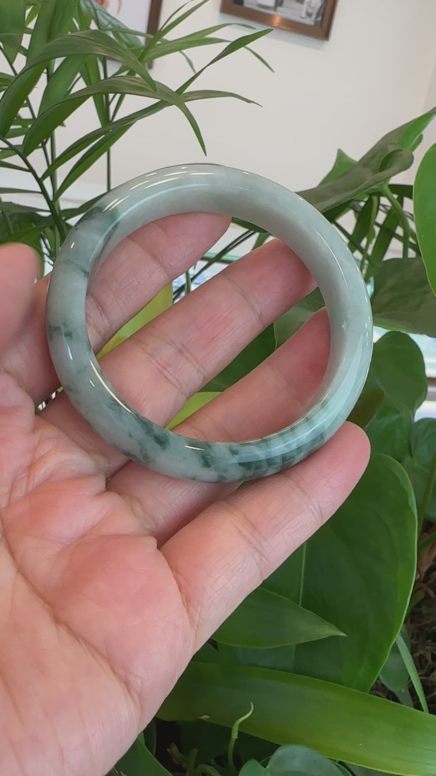 Baikalla Burmese Blue-Green Jade Jadeite Bangle Bracelet (55.59mm)#T088