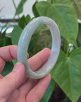Baikalla "Half Round" Light Green Jadeite Jade Bangle Bracelet (66.30 mm) 