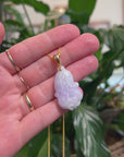 Baikalla 18K Yellow Gold "Cabbage" Natural Light Lavender Jadeite Jade Pendant