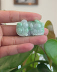 Genuine Burmese Lavender Green Jadeite Jade PiXiu Pendant Necklace