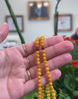 Baikalla Natural Yellow Amber Round Bead Necklace (5.2mm) 2 in 1