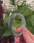 Baikalla Natural Oil-Green Jadeite Jade Bangle Bracelet (56.2mm) 
