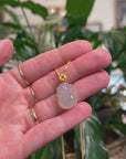 Baikalla 18K Yellow Gold "PiXiu" Natural Icy White & Yellow Sajin (Golden Dust) Flowers Jadeite Jade Pendant