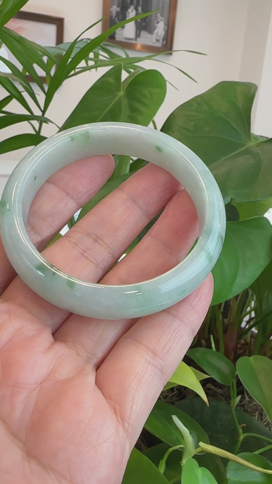 Baikalla "Classic Bangle" Green Natural Jadeite Jade Bangle ( 57.35 mm ) #617