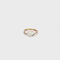 14k Yellow Gold Natural Australian Opal Ring Set With Diamond