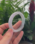 Baikalla "Half Round" Light Lavender Jadeite Jade Bangle Bracelet (52.4 mm) 