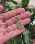 Baikalla 18k Yellow Gold Icy Green Jadeite Jade Pendant W/ Natural Diamonds
