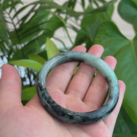 Natural Burmese Blue-green Jadeite Jade Bangle Bracelet (57.89mm)#T008