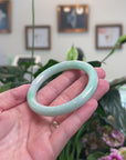 Baikalla Natural Apple-Green Jadeite Jade "Traditional Round" Bangle Bracelet (56.4mm) 