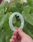 Baikalla High-End Icy Green Jadeite Jade Bangle Bracelet (58 mm) 