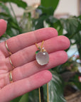 Baikalla 18K Yellow Gold "Apple" Natural Icy Light Green Jadeite Jade Pendant W/ Natural Diamonds