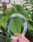Natural Burmese Blue Green Jadeite Jade Bangle Bracelet (55.2 mm) 