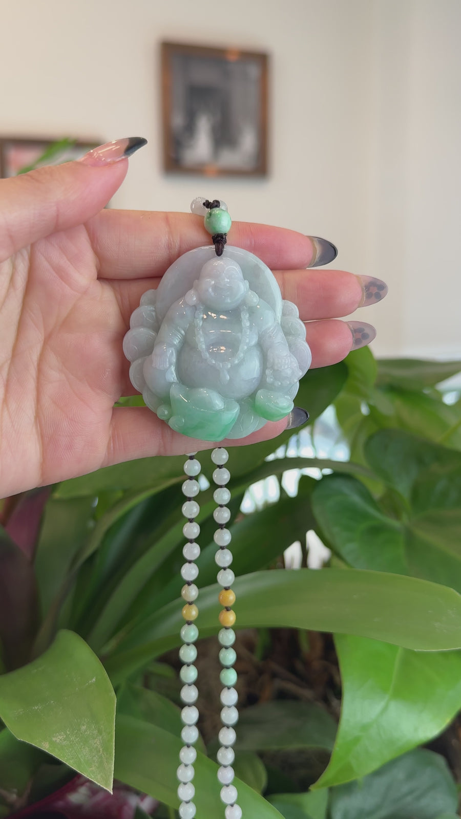 Natural Burmese Jadeite Jade Happy Buddha