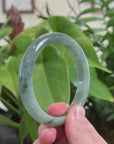 Baikalla Natural Oil-Green Jadeite Jade Bangle Bracelet (63.5mm) 
