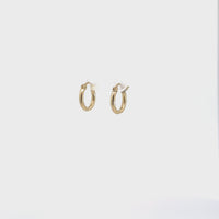Baikalla 14k Dangle Semi Hallow Diamond Cut Hoop Earrings