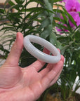 Baikalla Light Blue-Green Jadeite Jade "Half Round" Bangle Bracelet (58.5mm) 