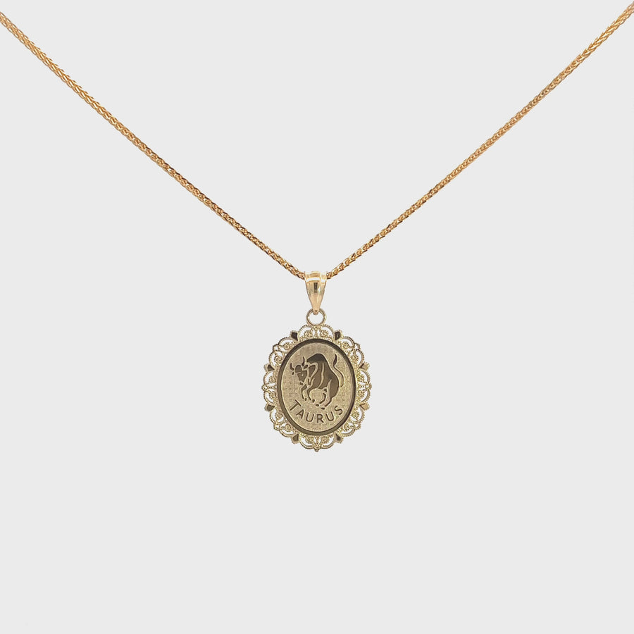Baikalla 14k Yellow Gold Taurus Pendant Necklace