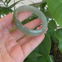 Burmese High-end Ice Blue-green Jade Jadeite Bangle Bracelet (56.37mm) ( Collectibles )T069