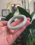 Baikalla Natural Light Apple-Green Jadeite Jade "Half Round" Bangle Bracelet (58.6mm) 